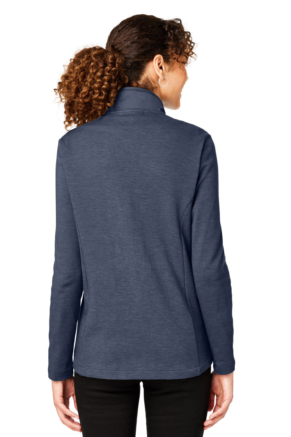 Devon & Jones DG704W Womens New Classics Charleston Hybrid Full Zip Jacket Navy Blue Melange Model Back