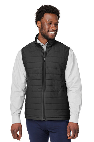 Devon & Jones DG706 Mens New Classics Charleston Hybrid Full Zip Vest Black Melange/Black Model Front