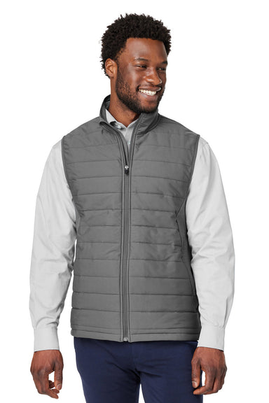 Devon & Jones DG706 Mens New Classics Charleston Hybrid Full Zip Vest Graphite Grey Melange Model Front