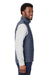 Devon & Jones DG706 Mens New Classics Charleston Hybrid Full Zip Vest Navy Blue Melange Model Side