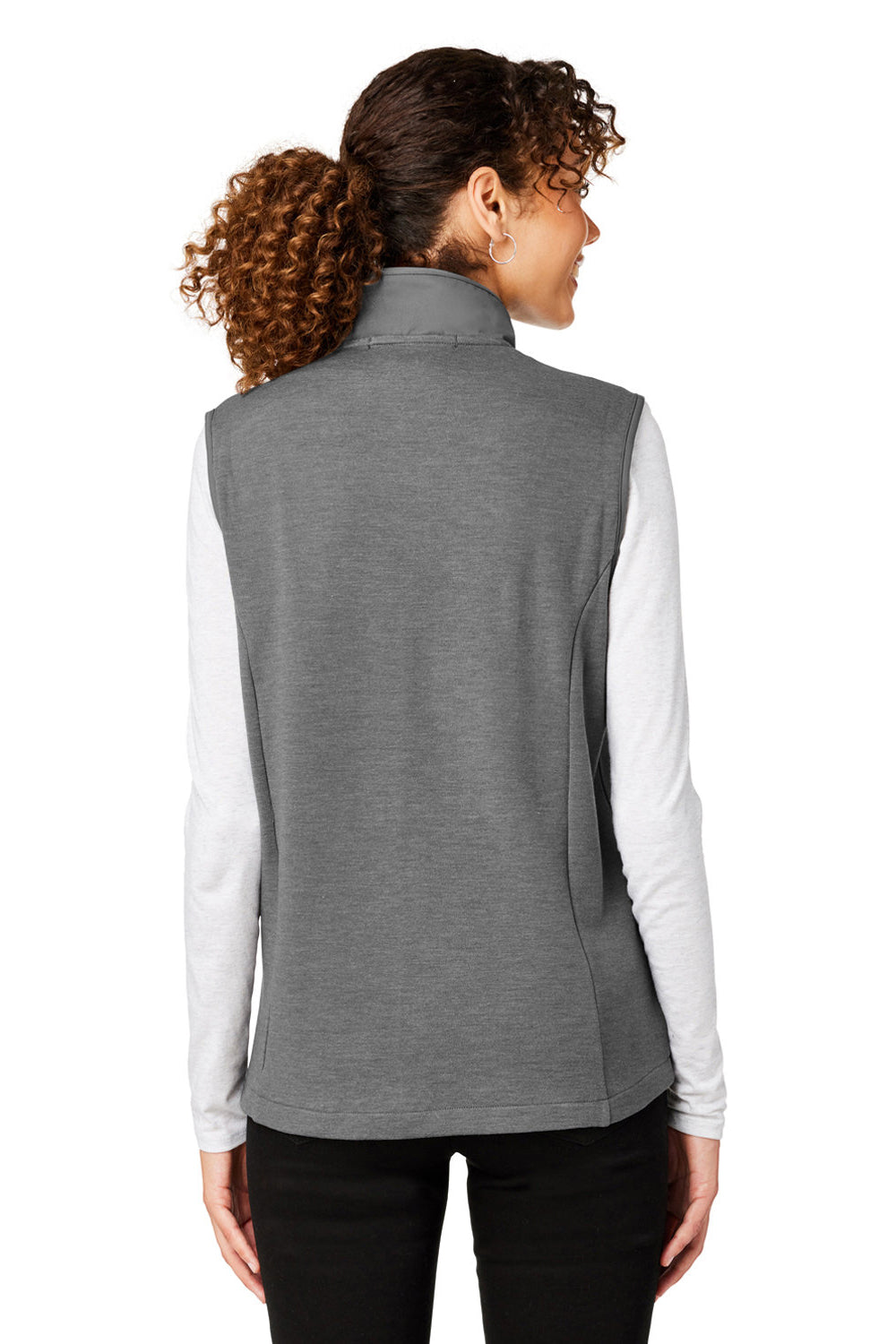 Devon & Jones DG706W Womens New Classics Charleston Hybrid Full Zip Vest Graphite Grey Melange Model Back