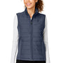 Devon & Jones Womens New Classics Charleston Hybrid Full Zip Vest - Navy Blue Melange