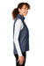 Devon & Jones DG706W Womens New Classics Charleston Hybrid Full Zip Vest Navy Blue Melange Model Side