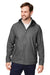 Devon & Jones DG720 Mens New Classics Prescott Water Resistant Full Zip Hooded Rain Jacket Graphite Grey Model Front