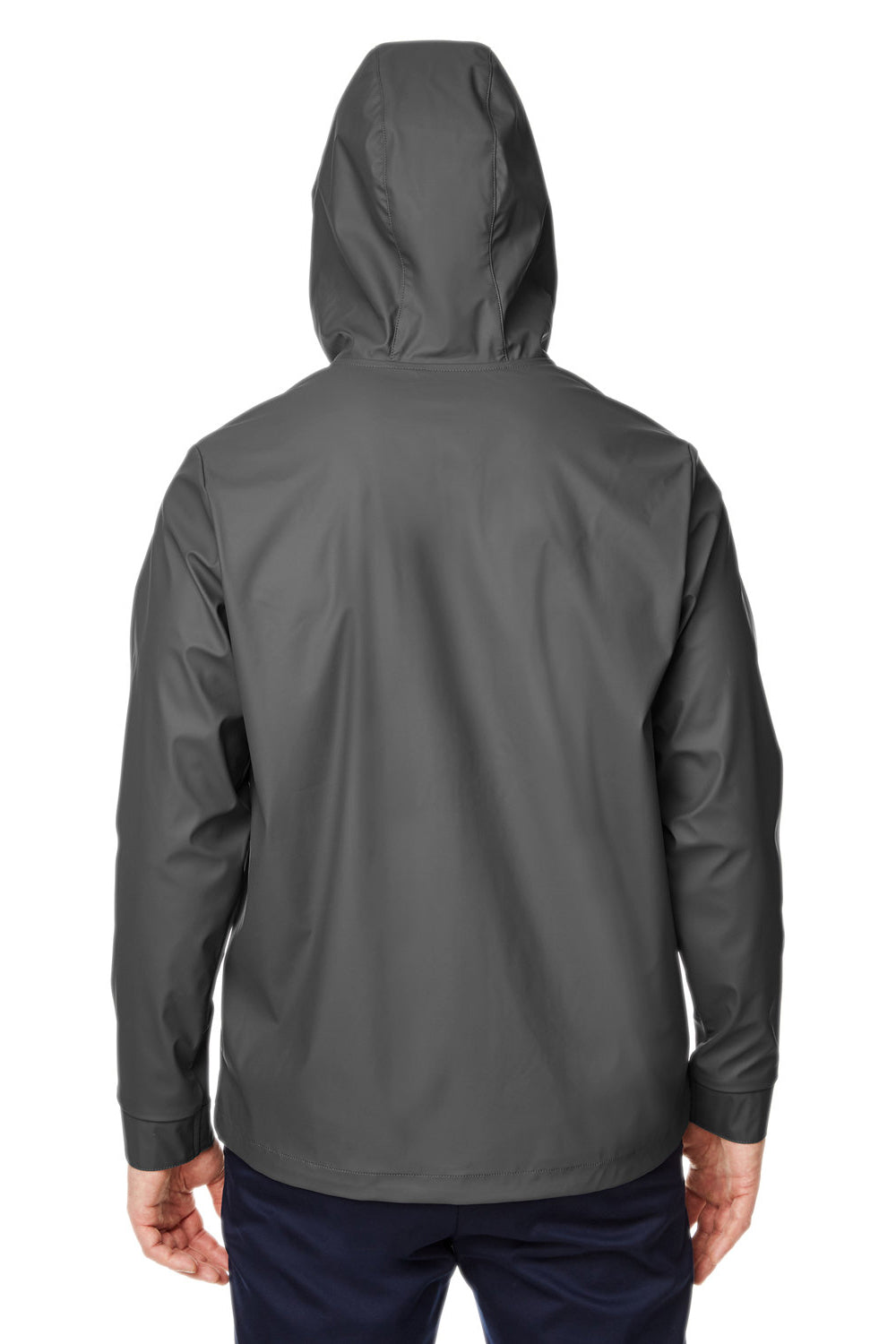 Devon & Jones DG720 Mens New Classics Prescott Water Resistant Full Zip Hooded Rain Jacket Graphite Grey Model Back