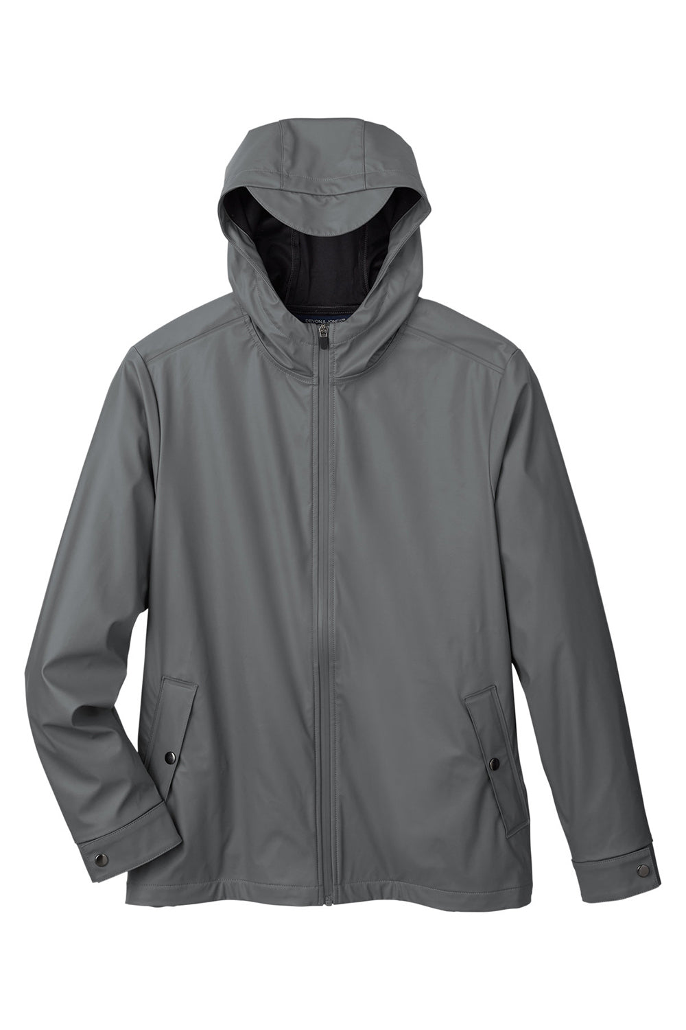 Devon & Jones DG720 Mens New Classics Prescott Water Resistant Full Zip Hooded Rain Jacket Graphite Grey Flat Front