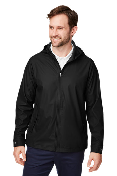 Devon & Jones DG720 Mens New Classics Prescott Water Resistant Full Zip Hooded Rain Jacket Black Model Front