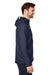 Devon & Jones DG720 Mens New Classics Prescott Water Resistant Full Zip Hooded Rain Jacket Navy Blue Model Side