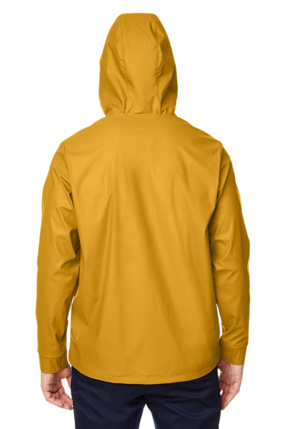 Devon & Jones DG720 Mens New Classics Prescott Water Resistant Full Zip Hooded Rain Jacket Prescott Yellow Model Back