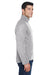 Devon & Jones DG792 Mens Bristol Pill Resistant Sweater Fleece 1/4 Zip Sweatshirt Heather Grey Model Side