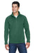 Devon & Jones DG792 Mens Bristol Pill Resistant Sweater Fleece 1/4 Zip Sweatshirt Heather Forest Green Model Front