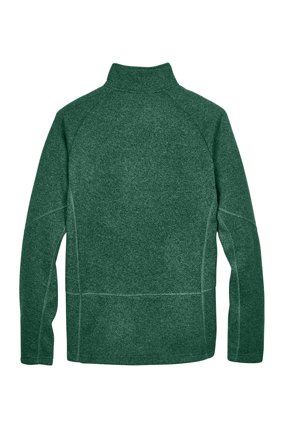 Devon & Jones DG792 Mens Bristol Pill Resistant Sweater Fleece 1/4 Zip Sweatshirt Heather Forest Green Flat Back