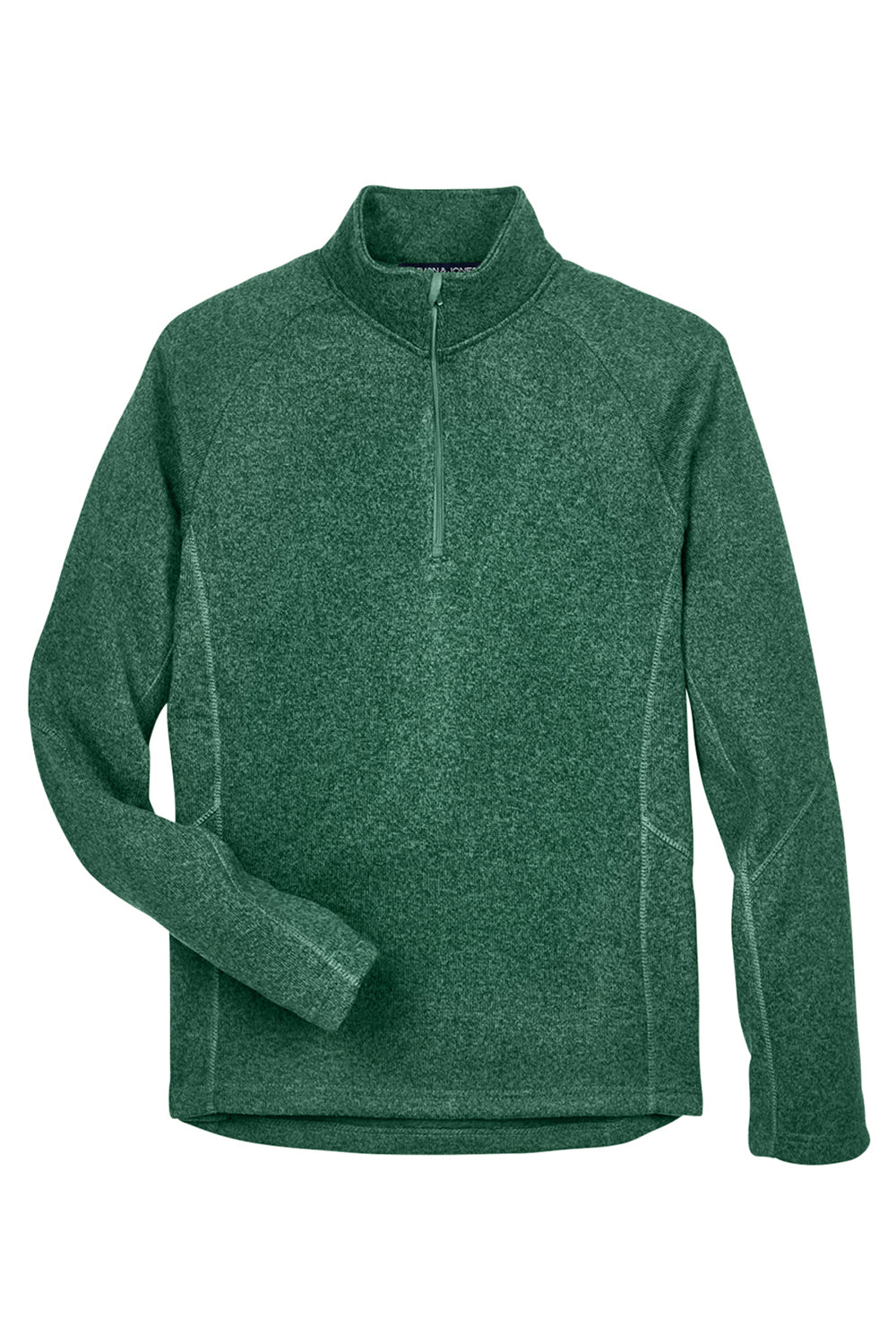 Devon & Jones DG792 Mens Bristol Pill Resistant Sweater Fleece 1/4 Zip Sweatshirt Heather Forest Green Flat Front