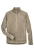 Devon & Jones DG792 Mens Bristol Pill Resistant Sweater Fleece 1/4 Zip Sweatshirt Heather Khaki Brown Flat Front