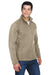 Devon & Jones DG792 Mens Bristol Pill Resistant Sweater Fleece 1/4 Zip Sweatshirt Heather Khaki Brown Model 3q