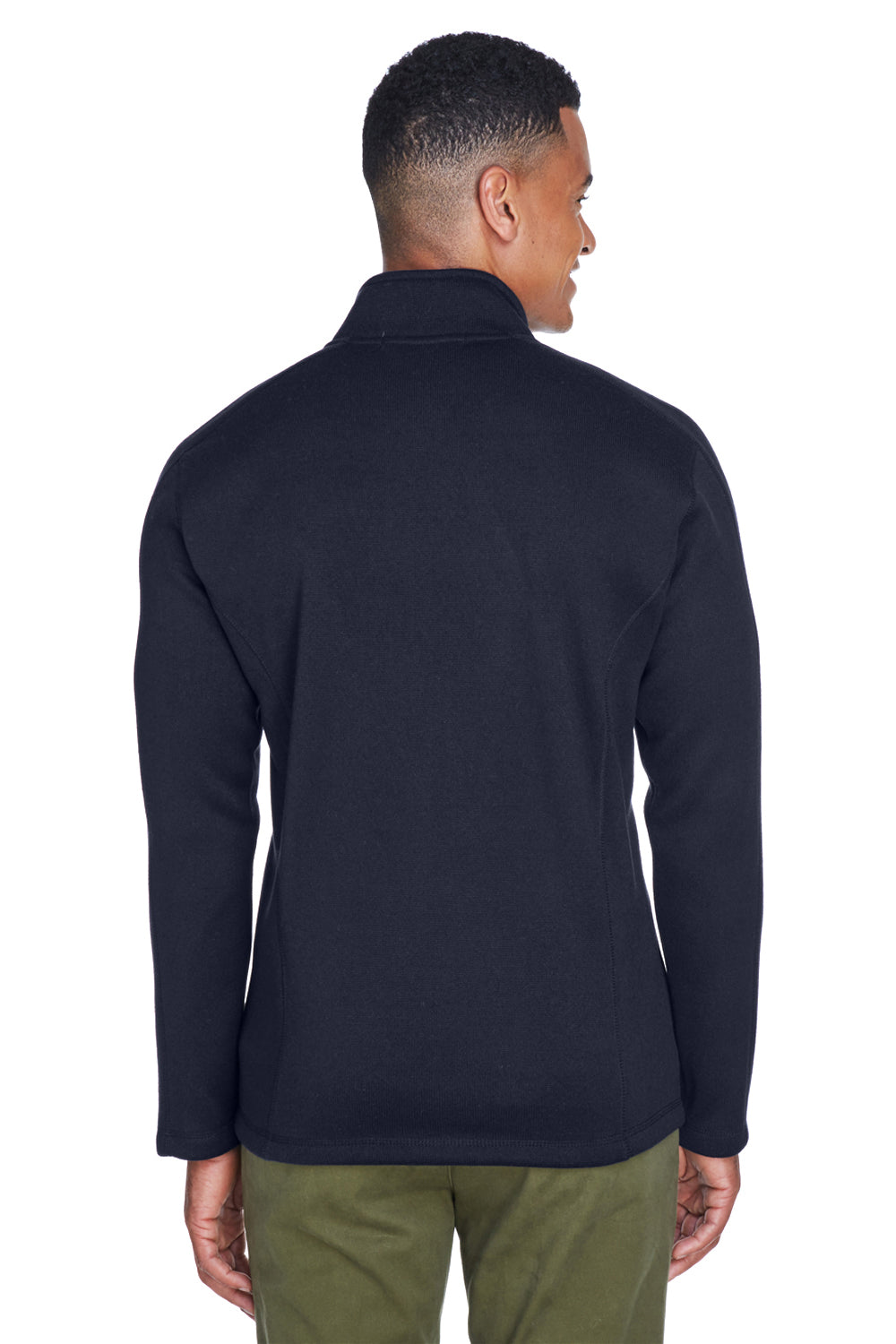 Devon & Jones DG793 Mens Bristol Pill Resistant Sweater Fleece Full Zip Jacket Navy Blue Model Back