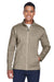 Devon & Jones DG793 Mens Bristol Pill Resistant Sweater Fleece Full Zip Jacket Heather Khaki Brown Model Front