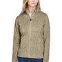 Devon & Jones Womens Bristol Pill Resistant Sweater Fleece Full Zip Jacket - Heather Khaki Brown