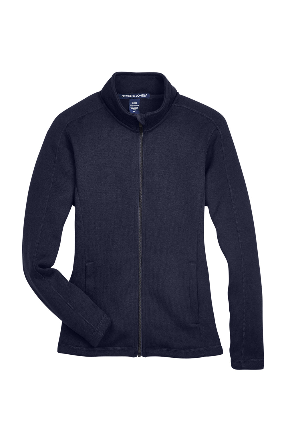 Devon & Jones DG793W Womens Bristol Pill Resistant Sweater Fleece Full Zip Jacket Navy Blue Flat Front