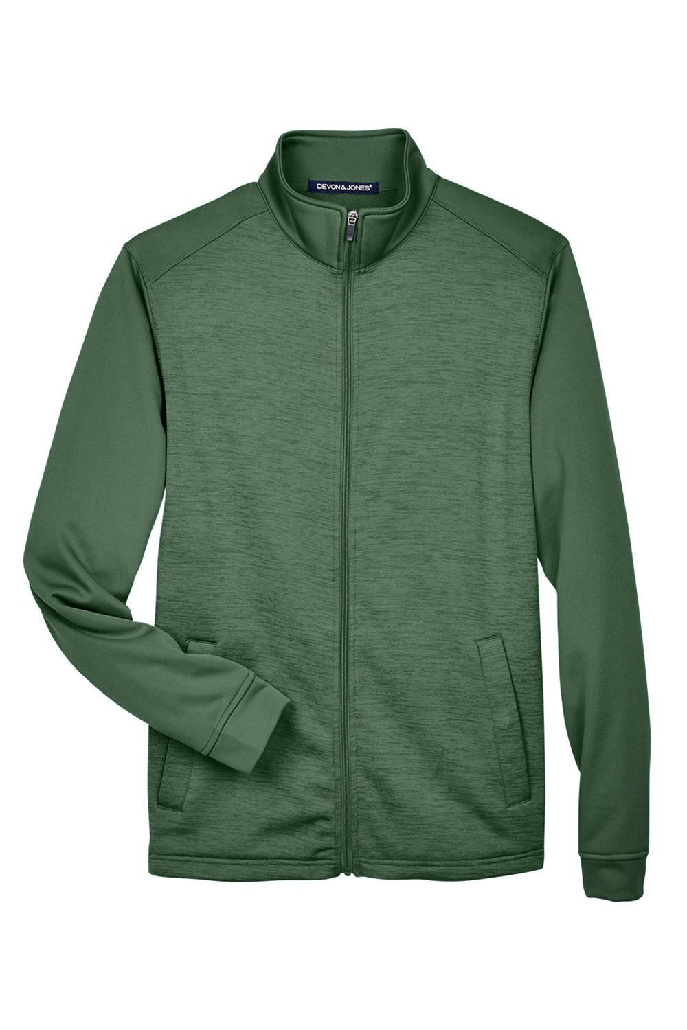 Devon & Jones DG796 Mens Newbury Fleece Full Zip Sweatshirt Forest Green Flat Front