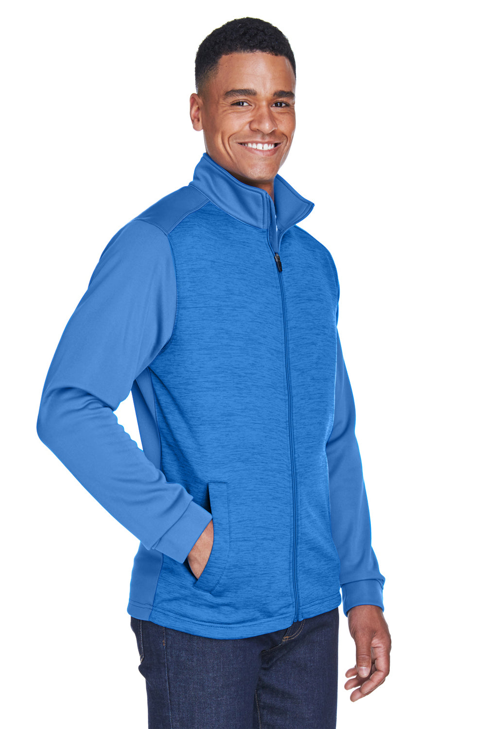 Devon & Jones DG796 Mens Newbury Fleece Full Zip Sweatshirt French Blue Model 3q