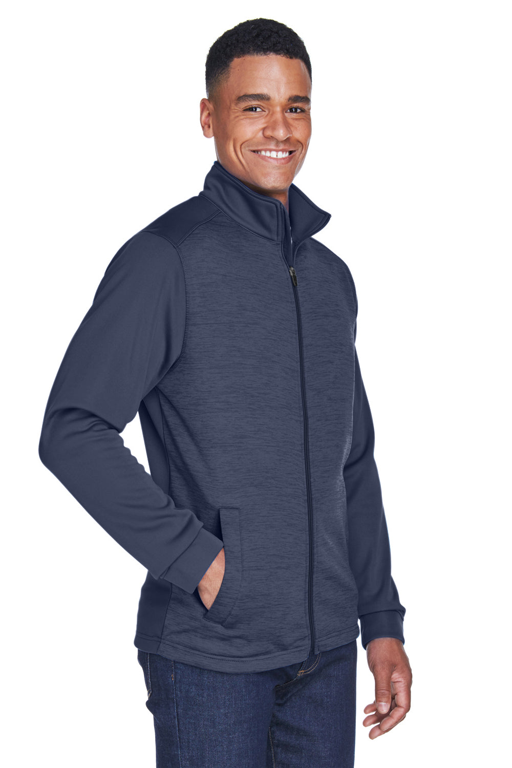 Devon & Jones DG796 Mens Newbury Fleece Full Zip Sweatshirt Navy Blue Model 3q