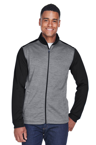 Devon & Jones DG796 Mens Newbury Fleece Full Zip Sweatshirt Grey/Black Model Front