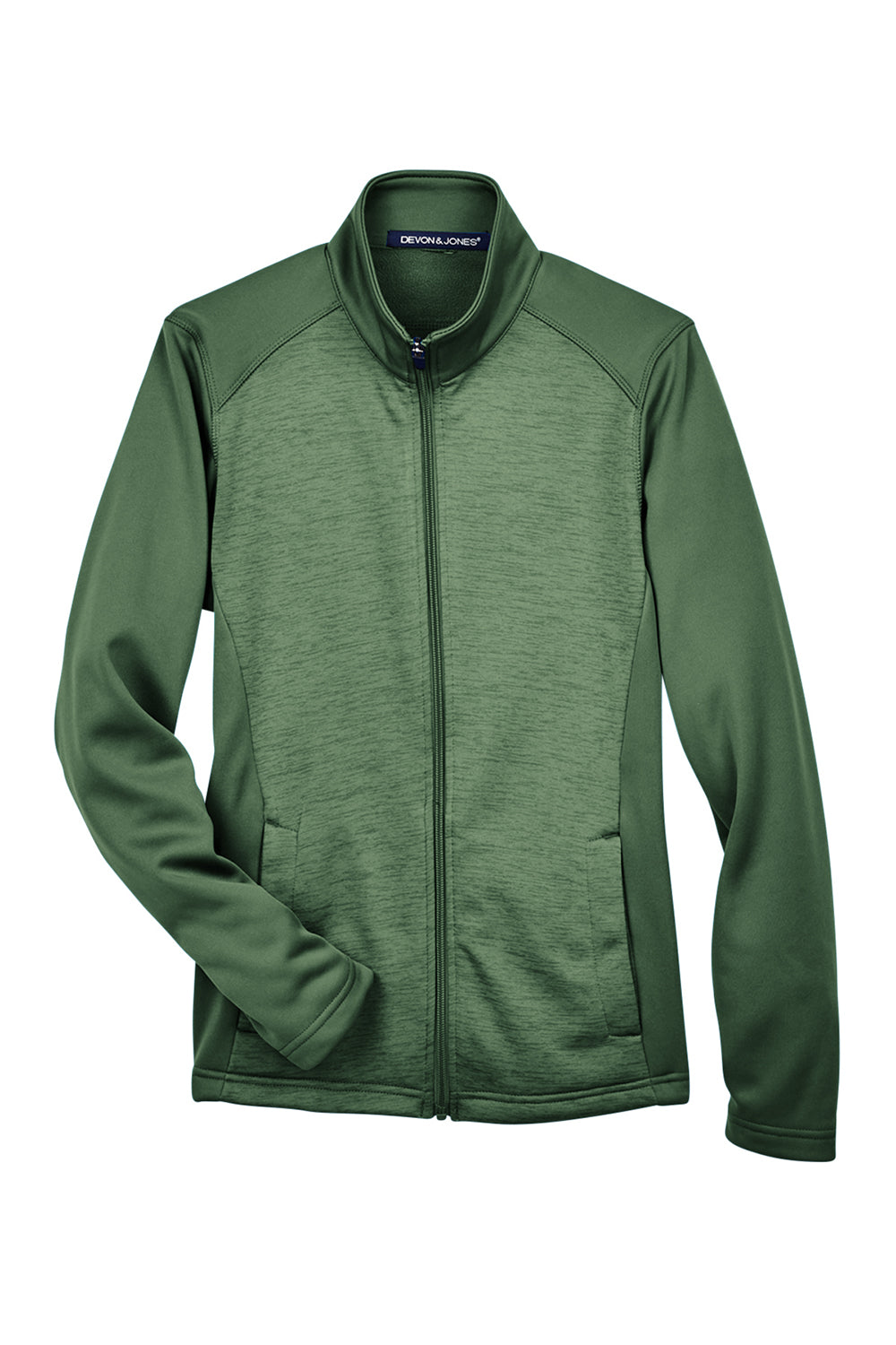 Devon & Jones DG796W Womens Newbury Fleece Full Zip Sweatshirt Forest Green Flat Front