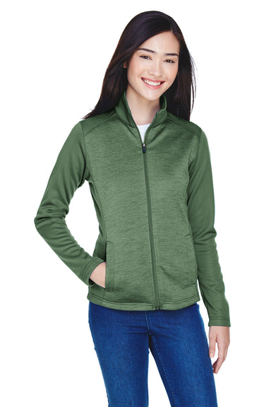 Devon & Jones DG796W Womens Newbury Fleece Full Zip Sweatshirt Forest Green Model Front