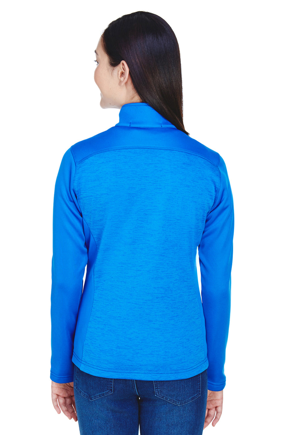 Devon & Jones DG796W Womens Newbury Fleece Full Zip Sweatshirt French Blue Model Back