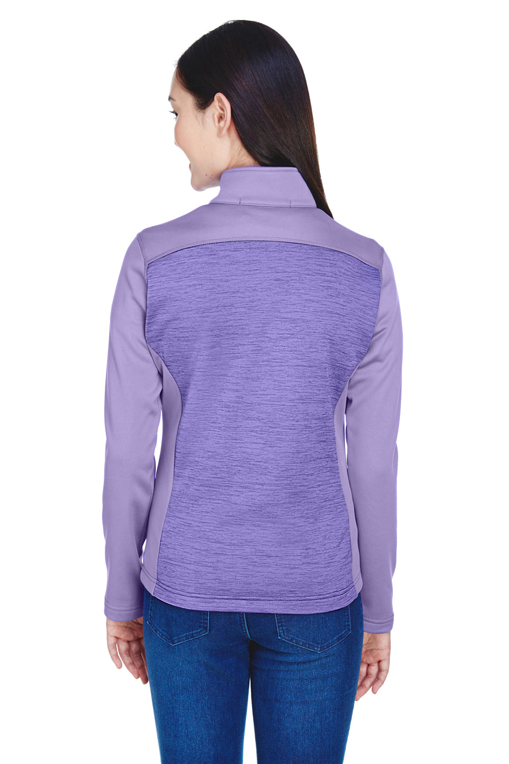 Devon & Jones DG796W Womens Newbury Fleece Full Zip Sweatshirt Grape Purple Model Back