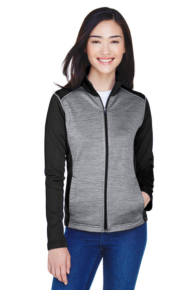 Devon & Jones DG796W Womens Newbury Fleece Full Zip Sweatshirt Grey/Black Model Front