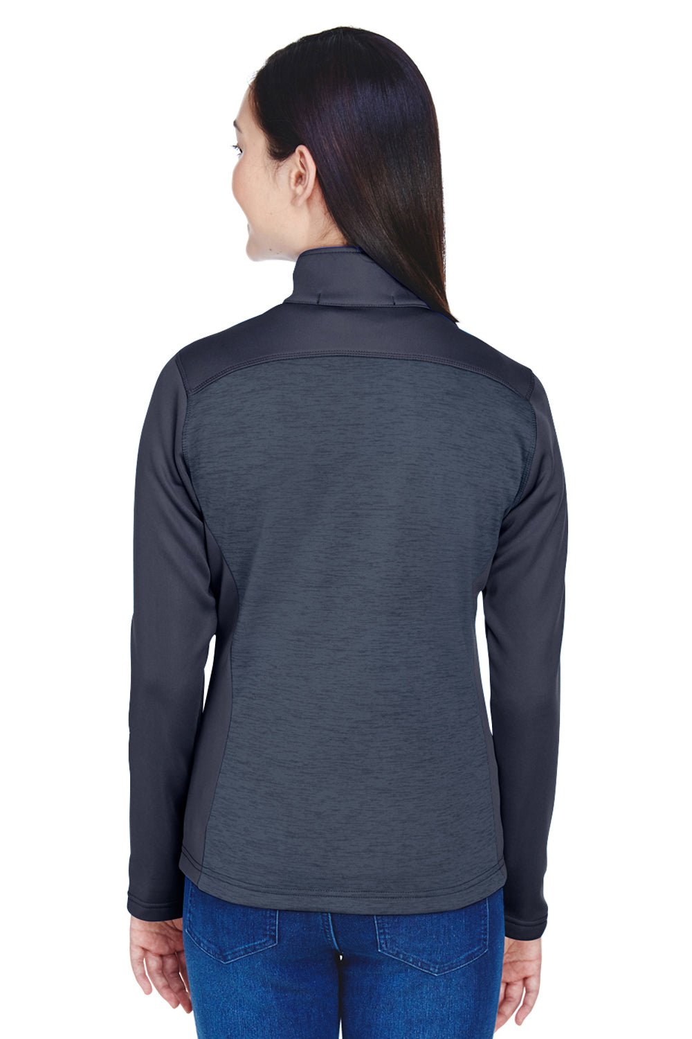 Devon & Jones DG796W Womens Newbury Fleece Full Zip Sweatshirt Navy Blue Model Back