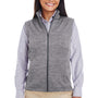 Devon & Jones Womens Newbury Full Zip Fleece Vest - Heather Dark Grey - Closeout