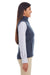 Devon & Jones DG797W Womens Newbury Full Zip Fleece Vest Heather Navy Blue Model Side