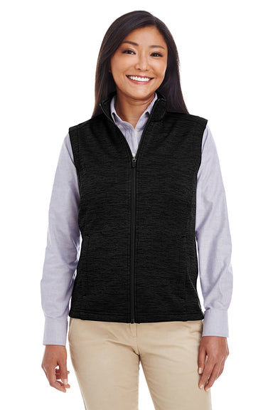 Devon & Jones DG797W Womens Newbury Full Zip Fleece Vest Heather Black Model Front