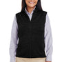 Devon & Jones Womens Newbury Full Zip Fleece Vest - Heather Black - Closeout