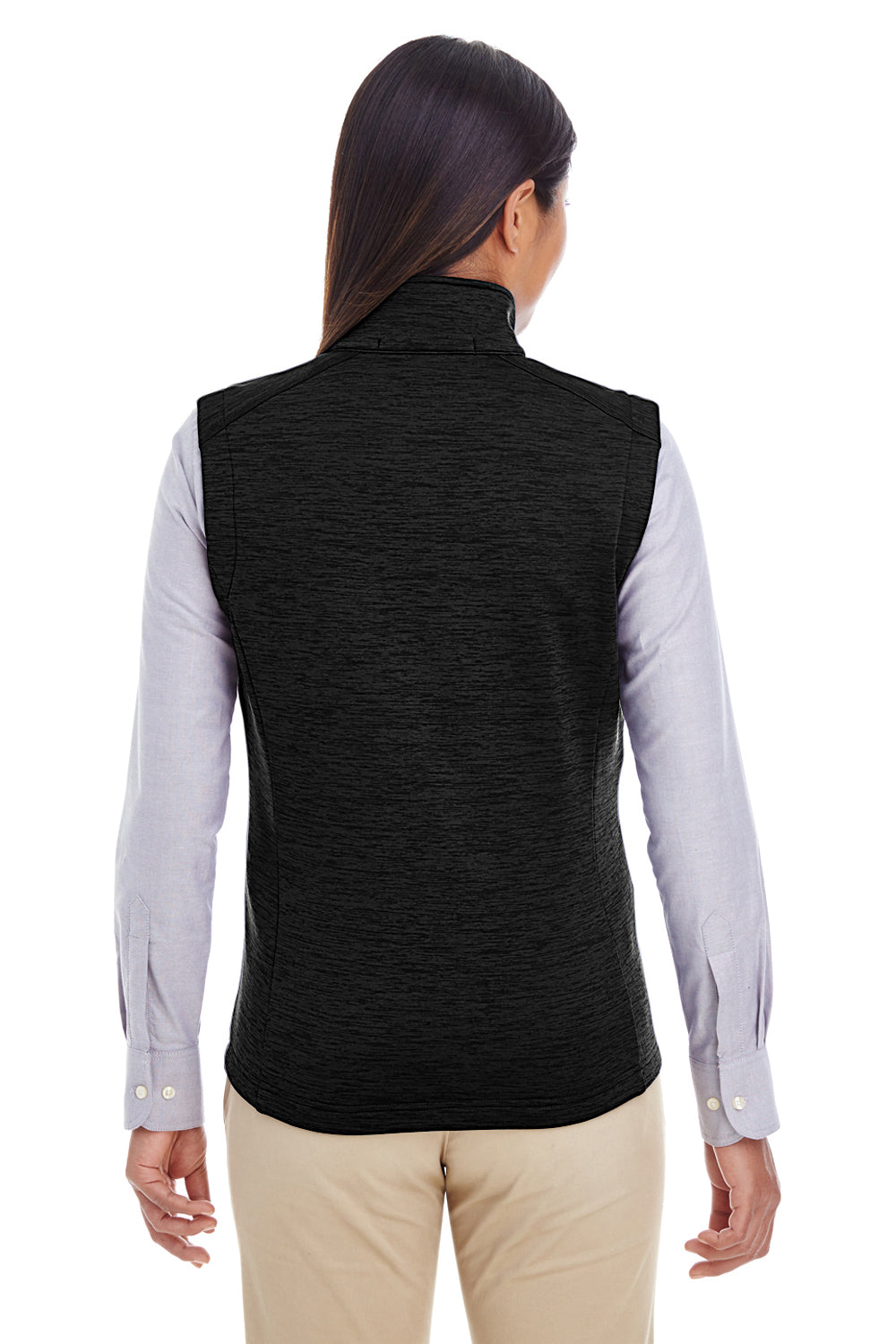 Devon & Jones DG797W Womens Newbury Full Zip Fleece Vest Heather Black Model Back