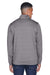 Devon & Jones DG798 Mens Newbury Fleece 1/4 Zip Sweatshirt Heather Dark Grey Model Back