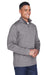 Devon & Jones DG798 Mens Newbury Fleece 1/4 Zip Sweatshirt Heather Dark Grey Model 3q