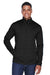 Devon & Jones DG798 Mens Newbury Fleece 1/4 Zip Sweatshirt Heather Black Model Front