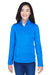 Devon & Jones DG798W Womens Newbury Fleece 1/4 Zip Sweatshirt Heather French Blue Model Front