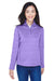 Devon & Jones DG798W Womens Newbury Fleece 1/4 Zip Sweatshirt Heather Grape Purple Model Front