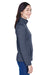 Devon & Jones DG798W Womens Newbury Fleece 1/4 Zip Sweatshirt Heather Navy Blue Model Side