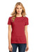 District DM104L Womens Perfect Weight Short Sleeve Crewneck T-Shirt Classic Red Model Front