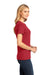 District DM104L Womens Perfect Weight Short Sleeve Crewneck T-Shirt Classic Red Model Side