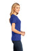 District DM104L Womens Perfect Weight Short Sleeve Crewneck T-Shirt Deep Royal Blue Model Side