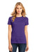 District DM104L Womens Perfect Weight Short Sleeve Crewneck T-Shirt Purple Model Front