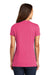 District DM1170L Womens Perfect Weight Short Sleeve V-Neck T-Shirt Dark Fuchsia Pink Model Back