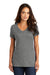 District DM1170L Womens Perfect Weight Short Sleeve V-Neck T-Shirt Heather Nickel Grey Model Front